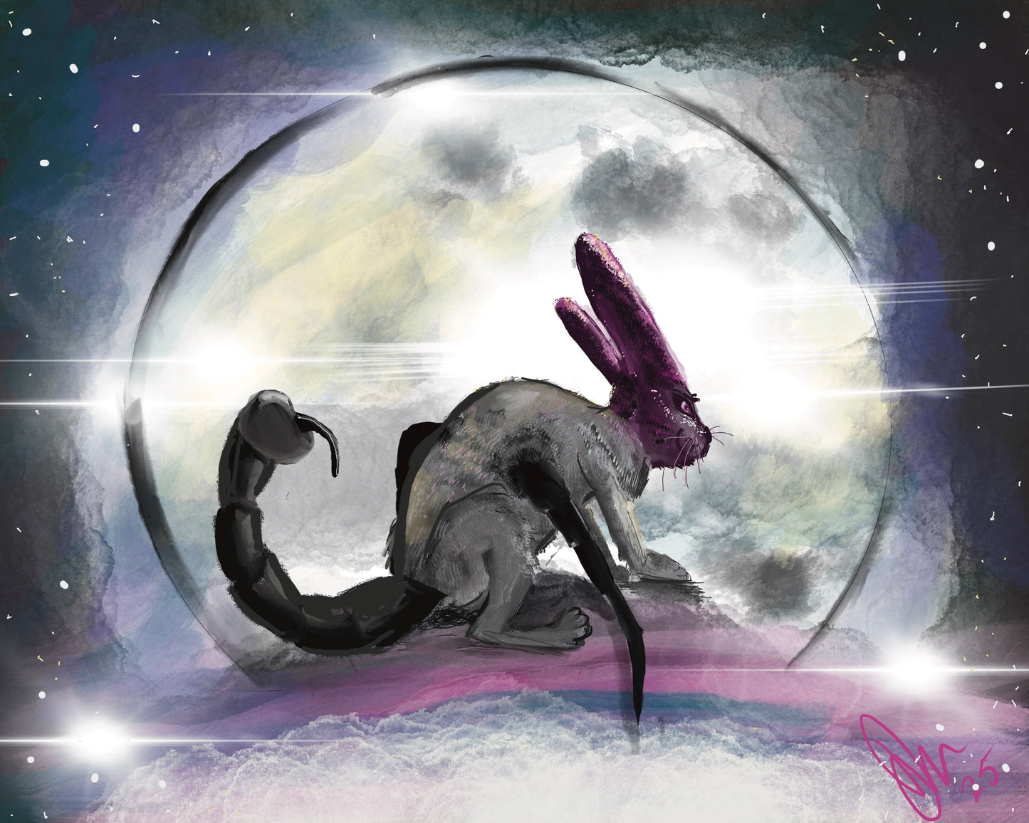 Moonlit Chimera-Mini Print- 5"x 7"