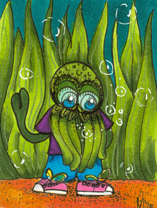 Cthulhu's a bit Shy +Sticker-5" x 7"