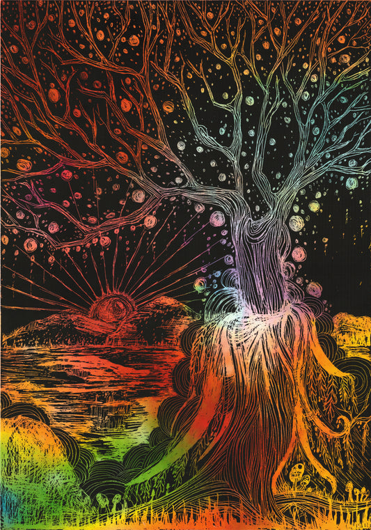 Roots-Scratch Art- 8.5" x 11"