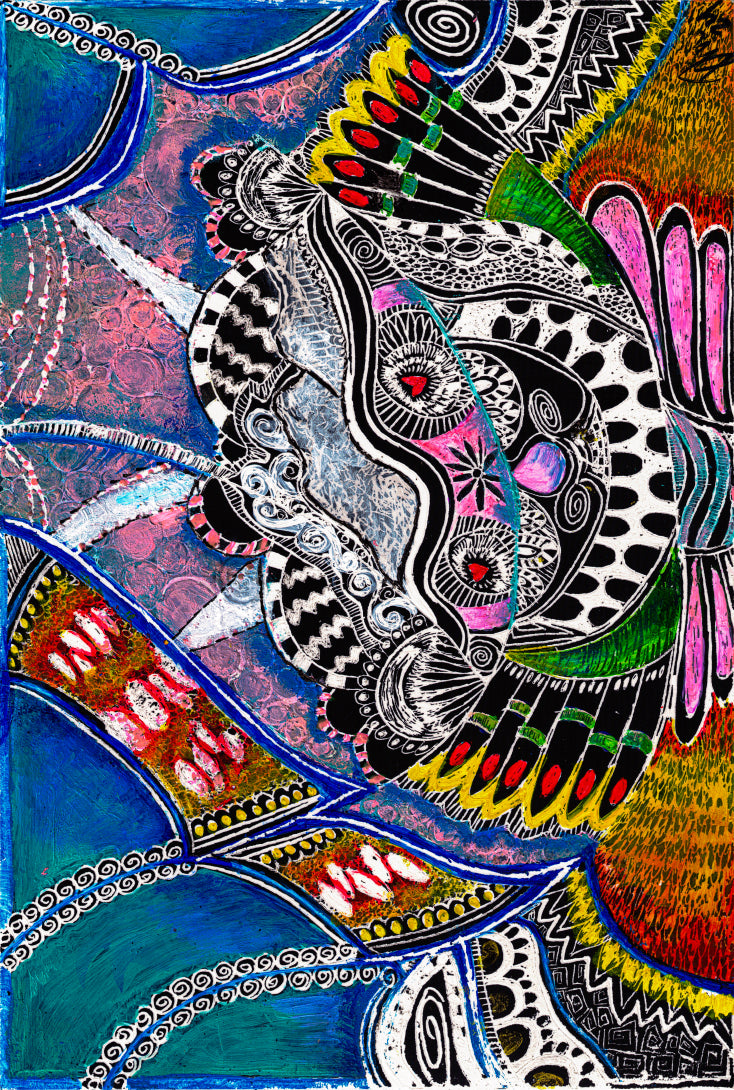 Smile-Scratch Art- 8.5" x 11"
